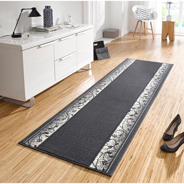 Koberec Basic Elegance, 80x450 cm, šedý-image-1