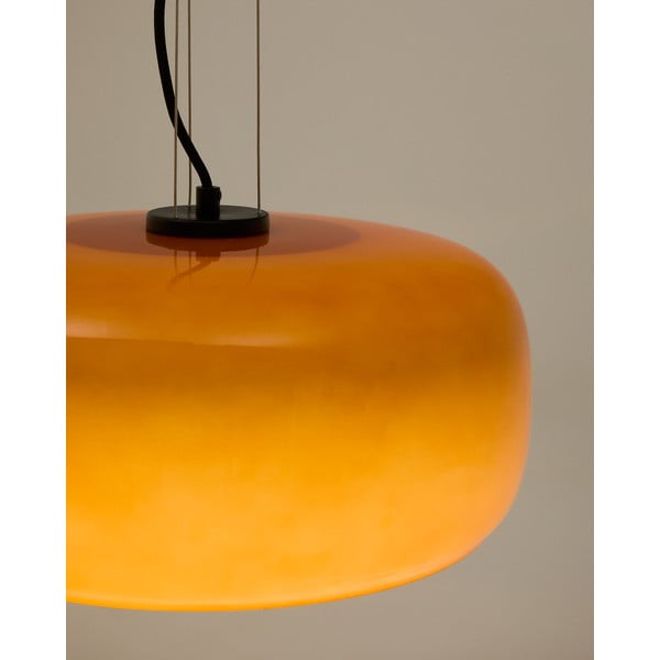 Oranž LED-rippvalgusti klaasist varjuga ø 38 cm Reig - Kave Home-image-1