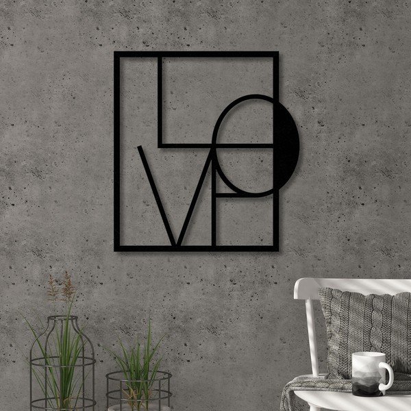 Seina metallist kaunistus Love - Wallity-image-1
