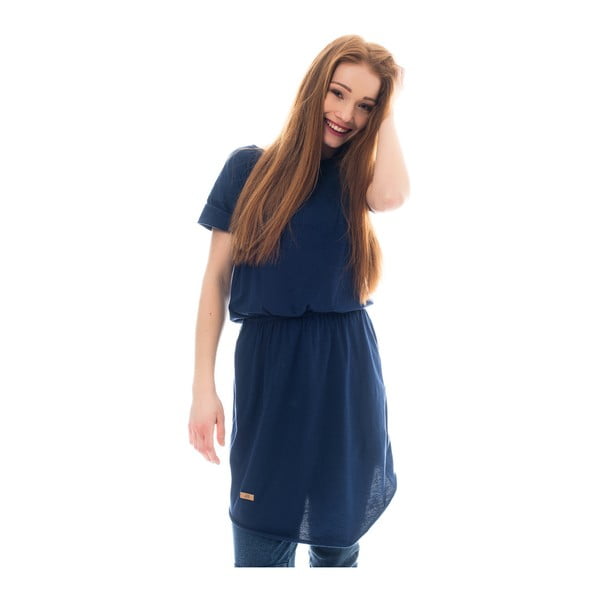 Tmavě modré bavlněné šaty Lull Loungewear Dixie, vel. XL