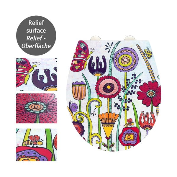 Automaatse sulgemisega prill-laud 37 x 44,5 cm Rollin'Art Full Bloom - Wenko-image-2