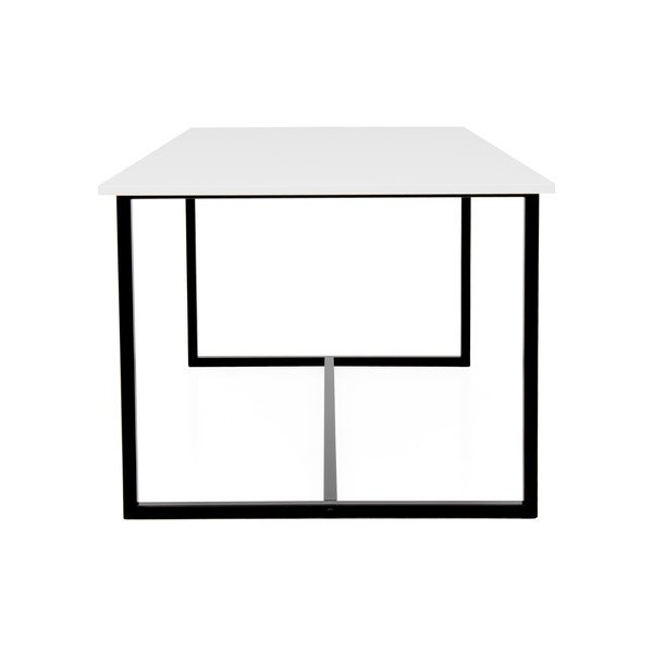 Valge söögilaud musta metallist alusega Mello - Tenzo-image-2