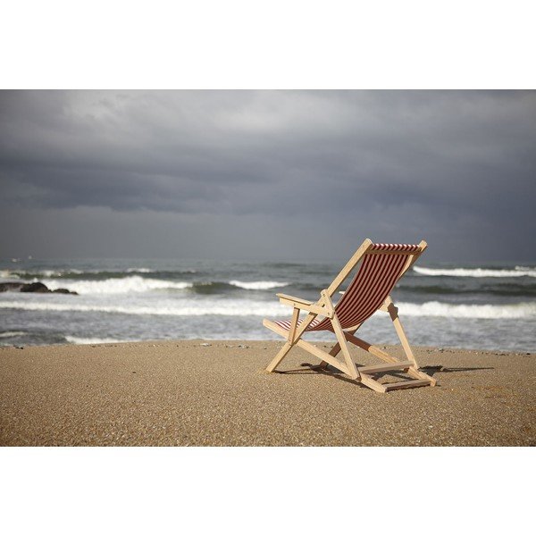 Skládací lehátko Beach, černé proužky-image-1