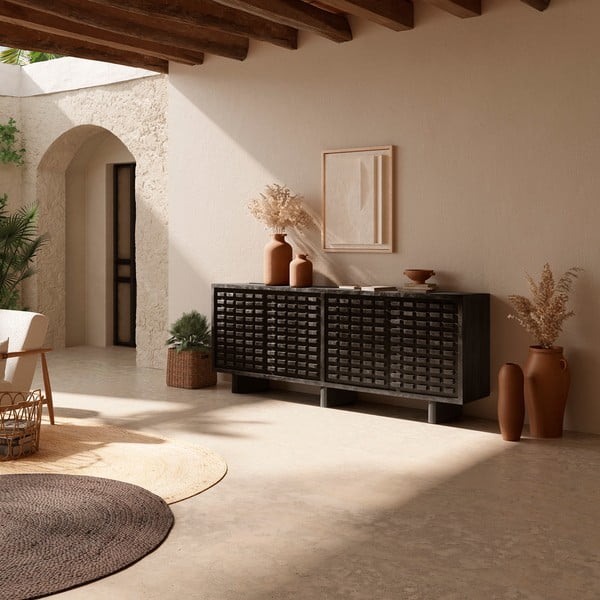 Must mangopuidust kummut 200x80x40 cm Inaya - MOME-image-1