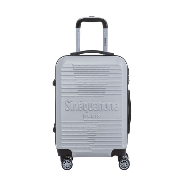Cestovní kufr na kolečkách ve stříbrné barvě s kódovým zámkem SINEQUANONE Rozalina, 44 l
