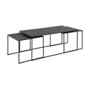 Mattmustad marmorimitatsiooniga diivanilauad 3tk komplektis 60x120 cm Infinity - Actona