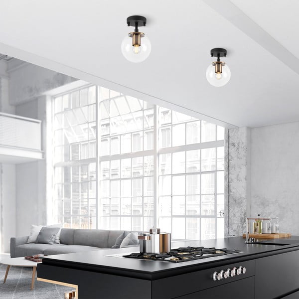 Must laevalgusti klaasist varjuga ø 15 cm Atmaca - Opviq lights-image-4