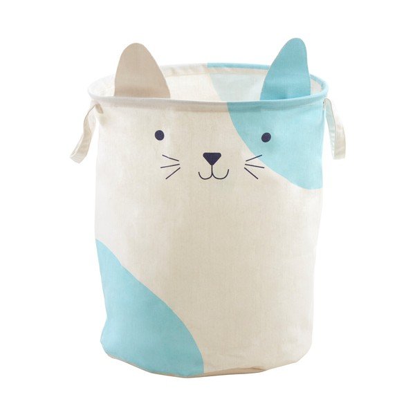 Valgest riidest laste mänguasjakorv ø 40x48 cm Mimo Cat Face - Premier Housewares
