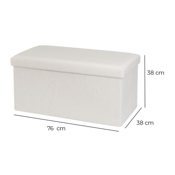 Valge bukleekangast tumba Ecru - Casa Selección-image-3