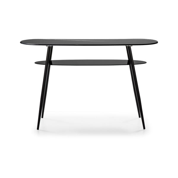 Must konsoollaud marmorse dekooriga klaasist lauaga Alina - Marckeric-image-2