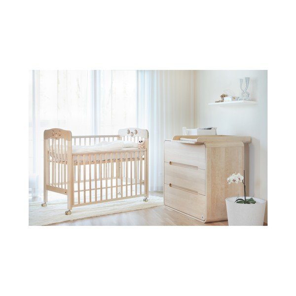 Dřevěný prádelník se 3 zásuvkami a snímatelným přebalovacím pultem YappyKids Owl-image-2