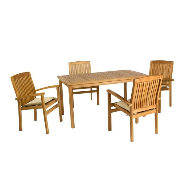 Zahradní stůl a 4 židle Murcia Natural