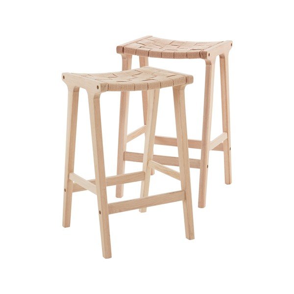 Naturaalsest tammepuust baaritoolide komplekt (2 tk) (istme kõrgus 65 cm) Norrebro - Jotex