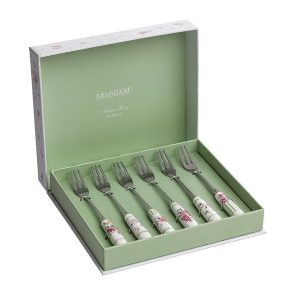 Keraamilise käepidemega 6 kahvli komplekt Nonna Rosa - Brandani-image-1