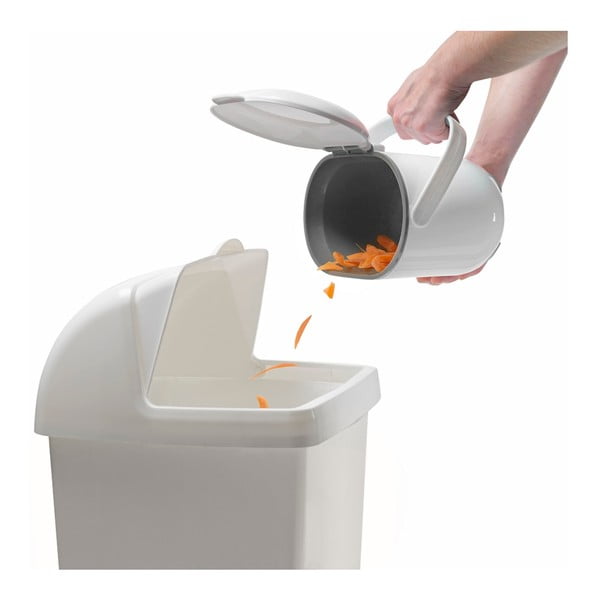 Valge/hall kompostitav prügikast 2,5 l - Addis-image-2