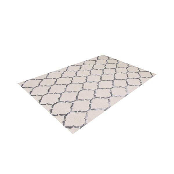 Ručně tuftovaný stříbrný koberec Bakero Chain, 183 x 122 cm-image-1