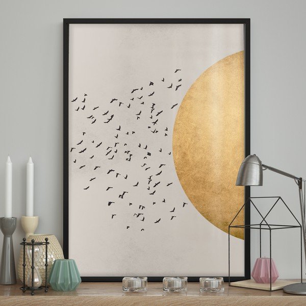 Seinaplakat raamides BIRDS/SILHOUTTE, 50 x 70 cm Birds Silhouette - DecoKing-image-1