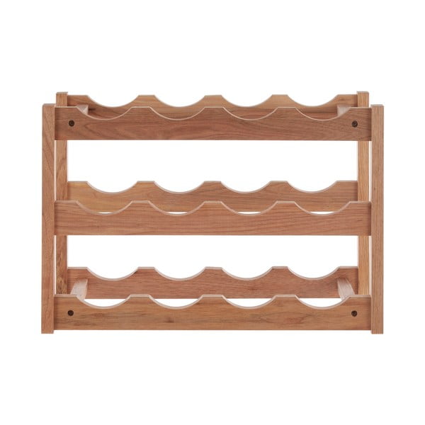 Looduslikult peitsitud pähklipuidust veiniriiul 12 pudelile Arla - Premier Housewares-image-1