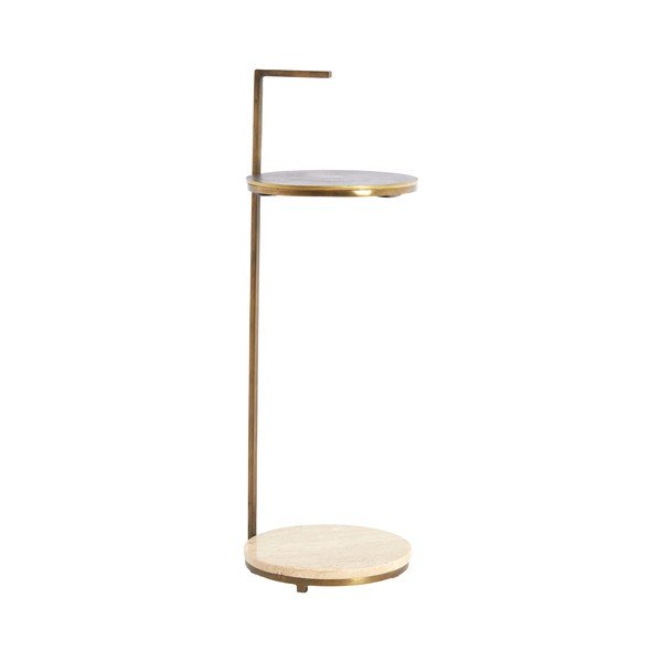 Ümmargune abilaud kiviplaadiga ø 26 cm Leda - Light & Living-image-2