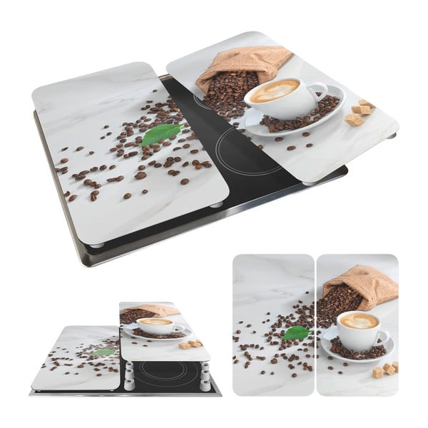Karastatud klaasist pliidikatted 2tk komplektis 52x30 cm Café Aromatica - Maximex-image-3