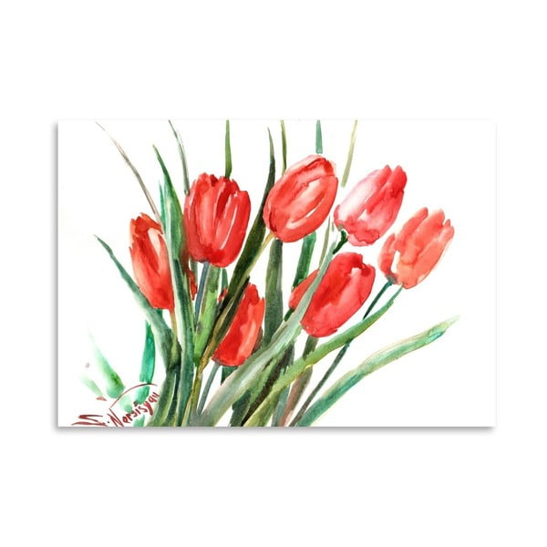 Autorský plakát Red Tulips od Surena Nersisyana, 42 x 30 cm