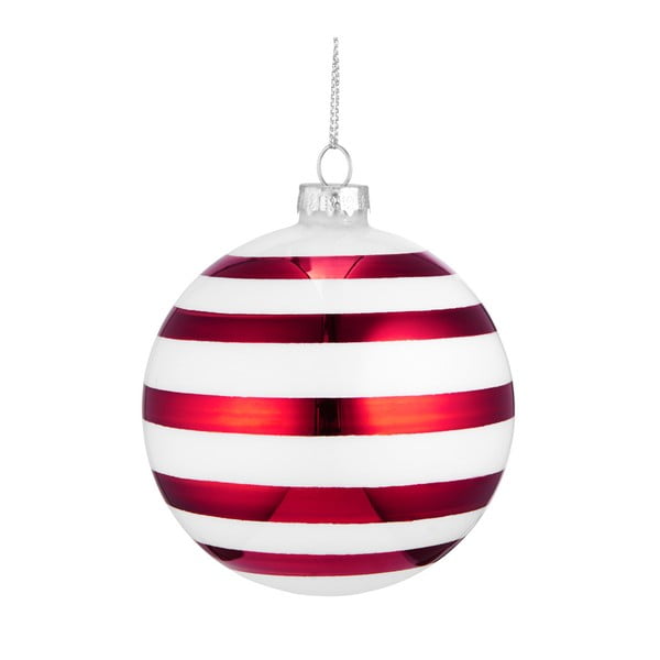 Červeno-bílá vánoční závěsná ozdoba Butlers, ⌀ 8 cm