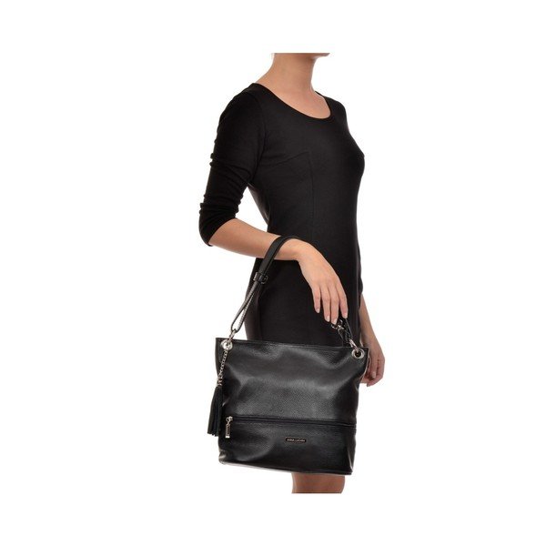 Černá kožená kabelka Anna Luchini Hunna-image-1