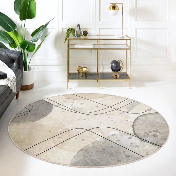 Beež pestav ümmargune vaip ø 150 cm Simple Lines - Mila Home-image-4