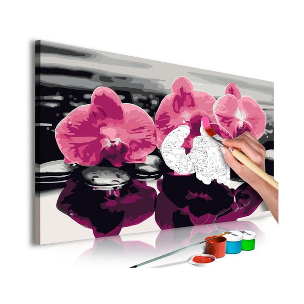 DIY set na tvorbu vlastního obrazu na plátně Artgeist Three Orchids, 60 x 40 cm