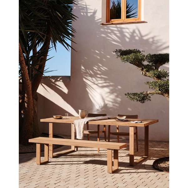 Naturaalset värvi puidust aiapink Canadell - Kave Home-image-4