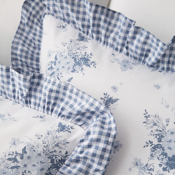 Valge-sinine voodipesu 135x200 cm Lucie Floral Frill - Catherine Lansfield-image-3