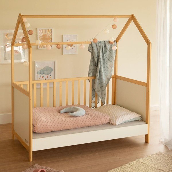 Valge-puiduvärvi võrevoodi 70x140 cm - Roba-image-1