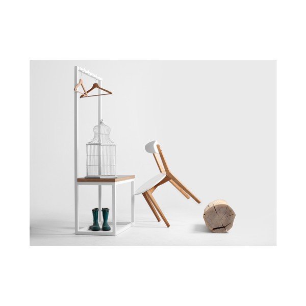 Valge riidehoidja koos pingiga , laius 75 cm Next - CustomForm-image-1