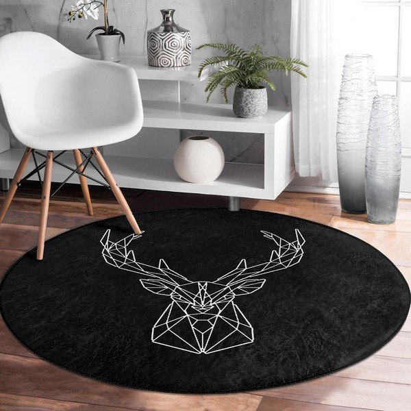 Must pestav ümmargune vaip, sobitub robottolmuimejaga ø 100 cm Comfort - Mila Home-image-3