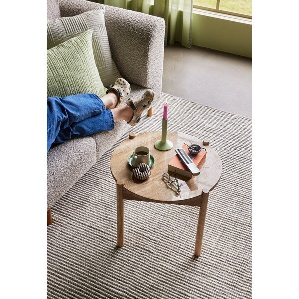 Ümmargune kiviplaadiga diivanilaud ø 60 cm Trava - Hübsch-image-2