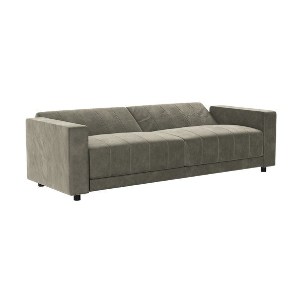 Taupe sametist lamav/kokkupandav diivan 225 cm Allie II - Støraa-image-4