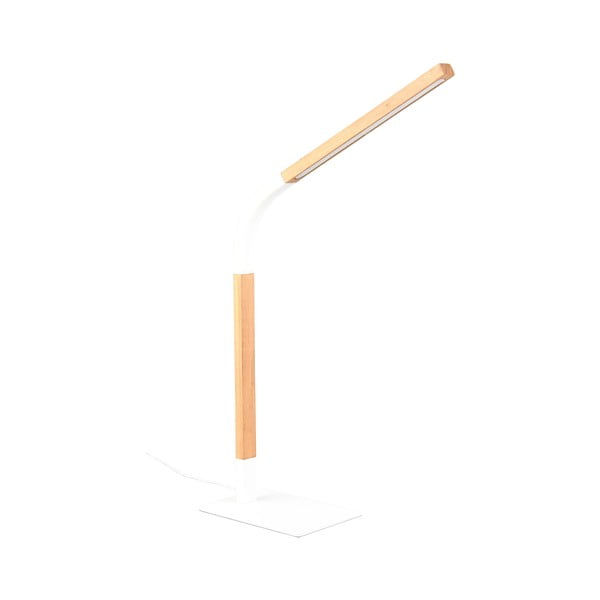 Valge-puiduvärvi dimmerdatav LED laualamp puidust varjuga  (kõrgus 73,5 cm). Norris - Trio-image-2
