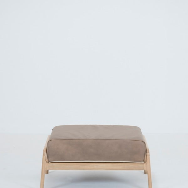 Helepruun pühvlinahast jalatool, mis on valmistatud täispuidust tammepuust Fawn - Gazzda-image-2