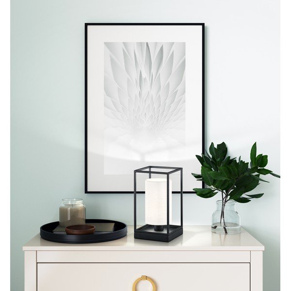 Must-valge lauavalgusti tekstiilist varjuga (kõrgus 28,5 cm) Gilli - Fischer & Honsel-image-1