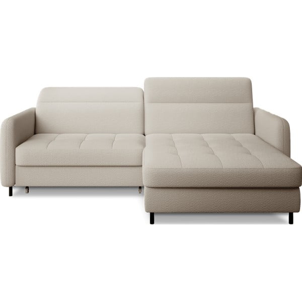 Beež bouclé-kangast lahtikäiv/sahtliga nurgadiivan (parem nurk/lamamisosaga) Gomsi – ELTAP