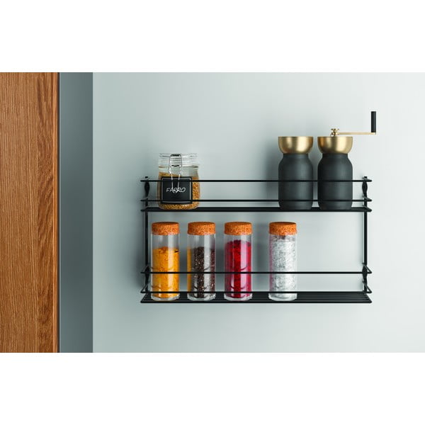 Seinale kinnitatav terasest maitseainete riiul Pepito – Metaltex-image-1