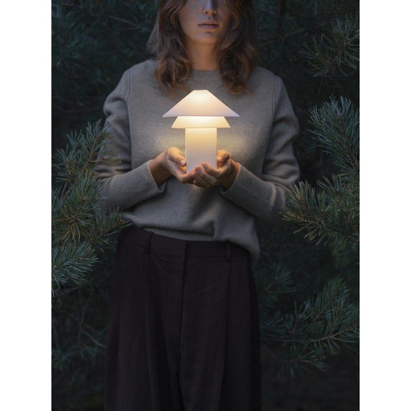 Valge LED-laualamp, millel on metallist varjund ja mille valgustugevust saab reguleerida (kõrgus 33,5 cm) Sanaka - Blomus-image-1