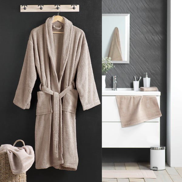 Helepruun puuvillane hommikumantel, suurus M Tendresse - douceur d'intérieur-image-1