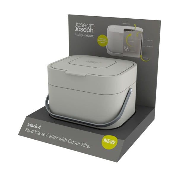 Valge kompostitav jäätmekonteiner 4 L Intelligent Waste - Joseph Joseph-image-2