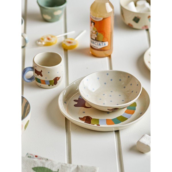 Kivikeraamikast laste sööginõude komplekt, 3 osa Charlie - Bloomingville Mini-image-1