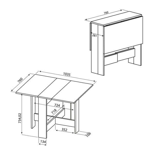 Rozkládací jídelní stůl Symbiosis Papillon-image-2