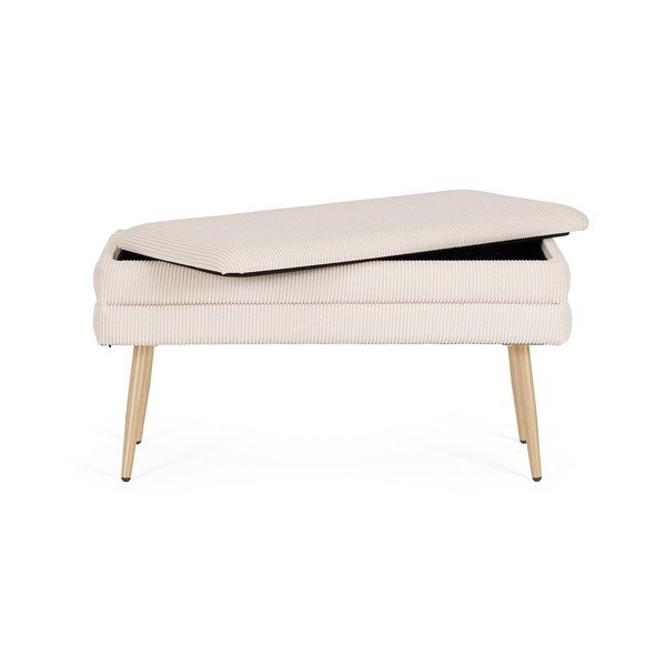 Valge polsterdatud pink Olga - Bizzotto-image-3