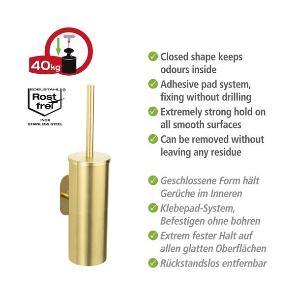 Kuldset värvi roostevabast terasest isehoidev tualetthari Orea Gold - Wenko-image-3