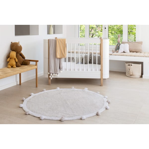 Helehall pestav käsitsi kootud puuvillane laste vaip ø120 cm Bubbly - Lorena Canals-image-1