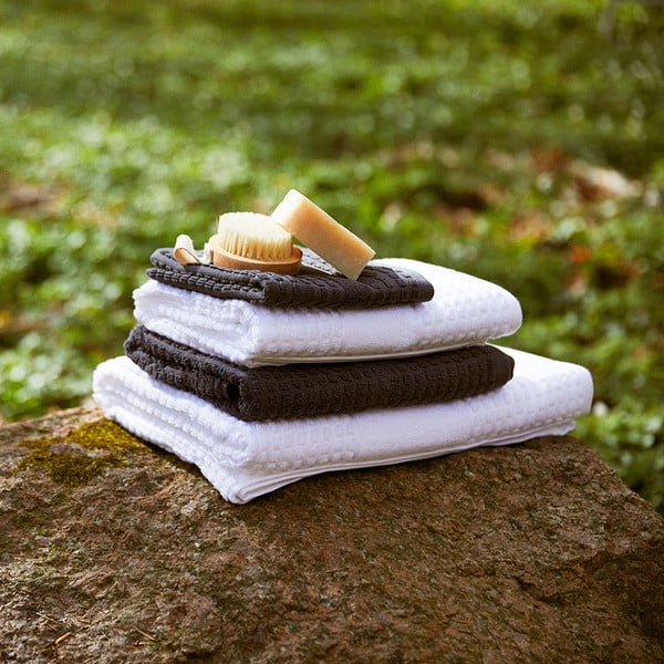 Tumehall orgaanilisest puuvillast froteerätik 30x30 cm Check - JUNA-image-2